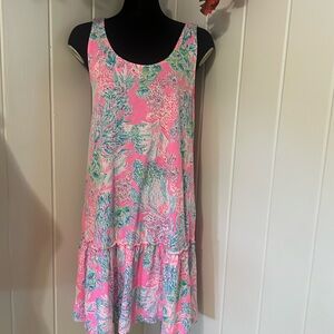 🔥🔥lily pulitzer Pink and Green Sleeveless Dress M